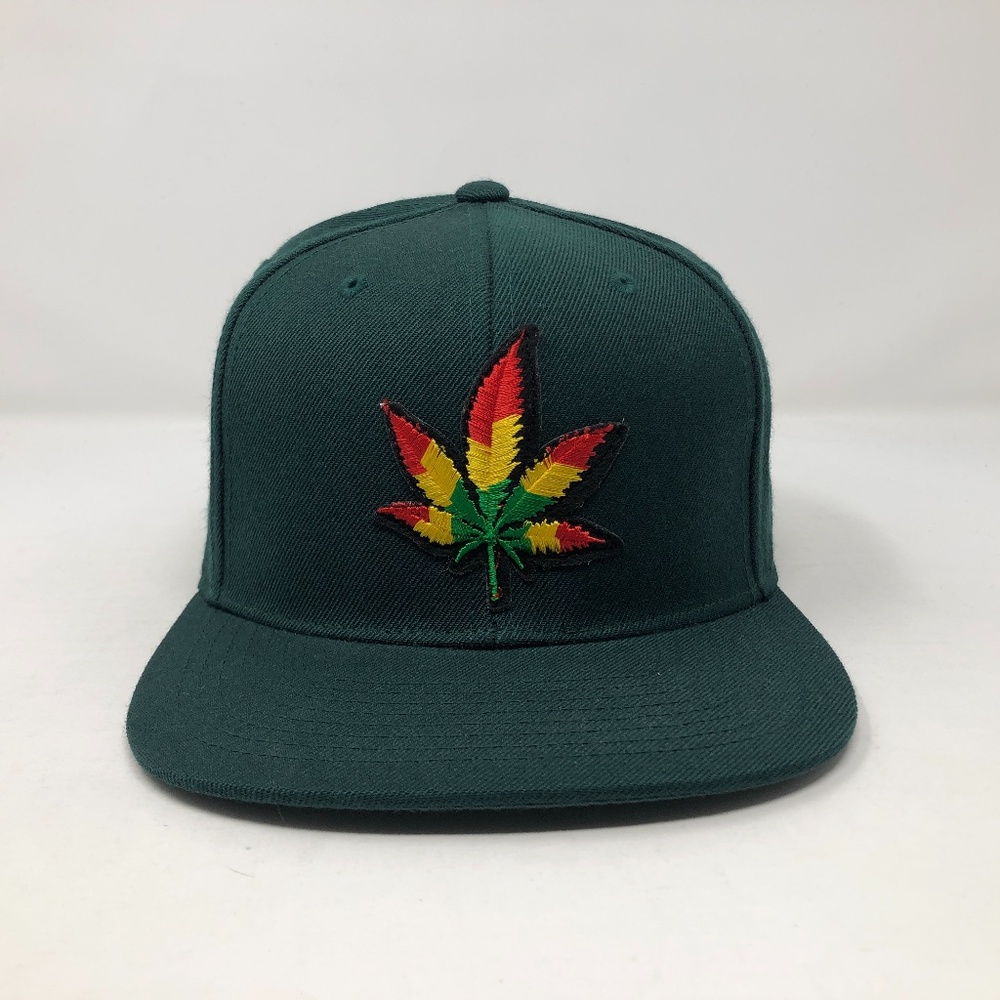 Rasta Leaf Mary Jane Snapback Hat Cap